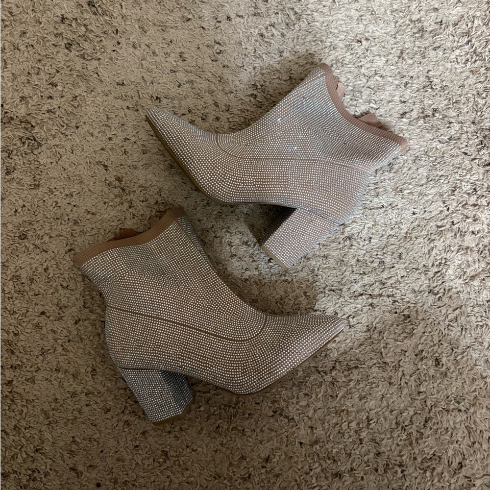 TORRID Stretch Embellished Bootie (12WW) Taupe - Picture 6 of 10